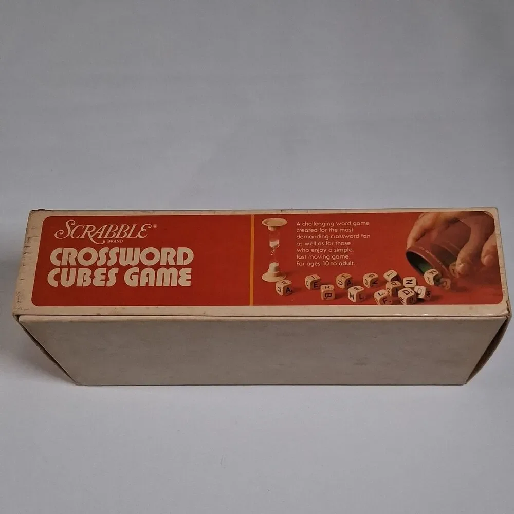 Scrabble Crossword Cubes Game 1968 Selchow & Righter Wooden Dice Complete VTG